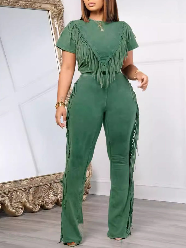 Indiebeautie Fringe Combo Pants Set