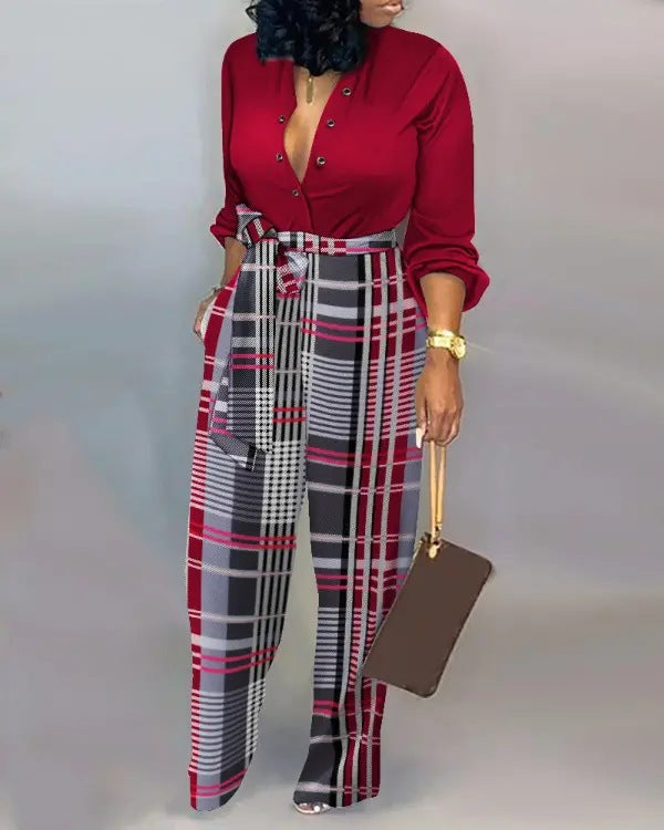Geena Cute and Comfy Jumpsuit Red