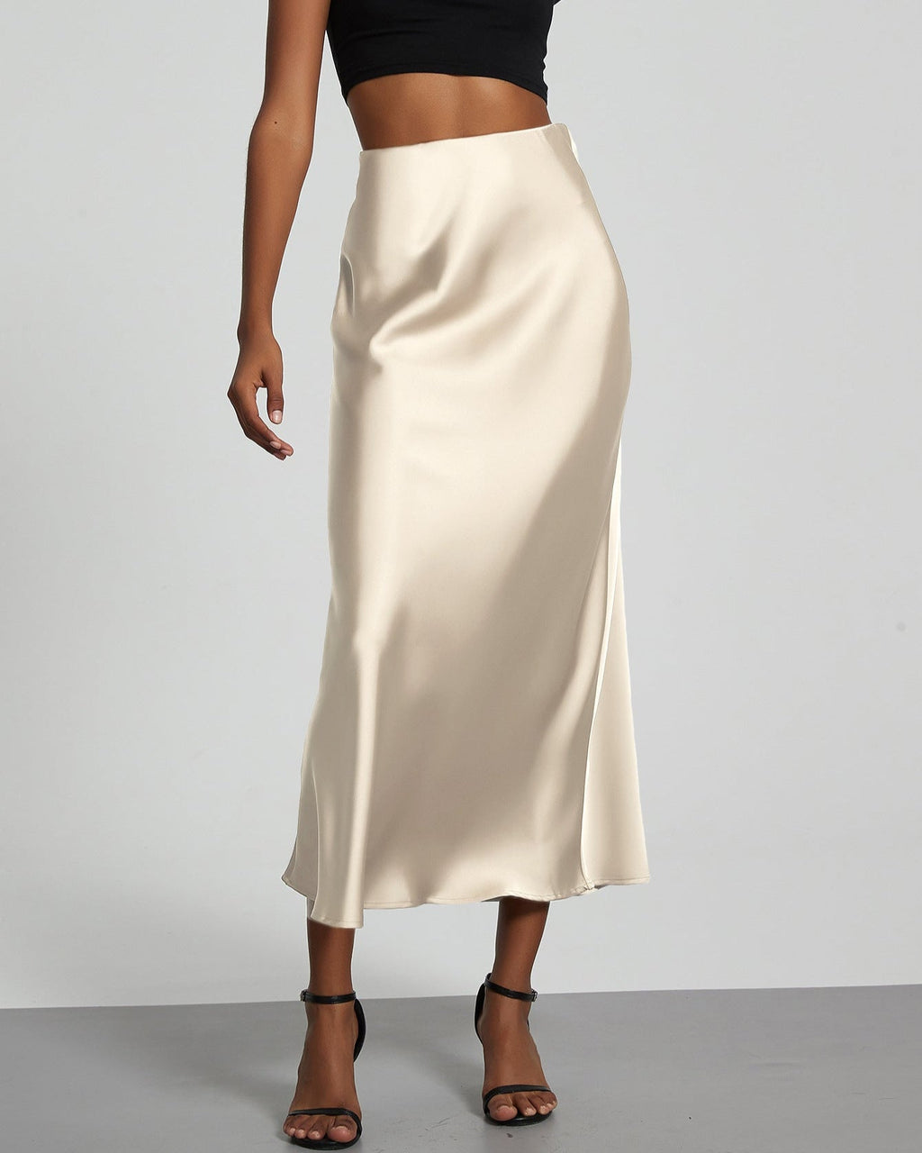 River Island satin skirt APRICOT