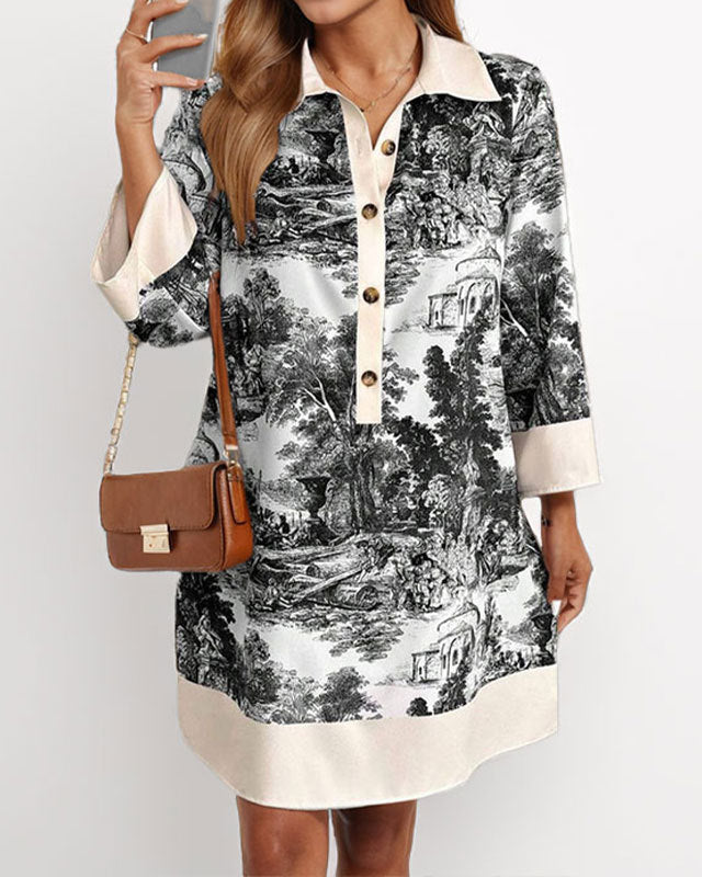 Ink-wash vintage dress