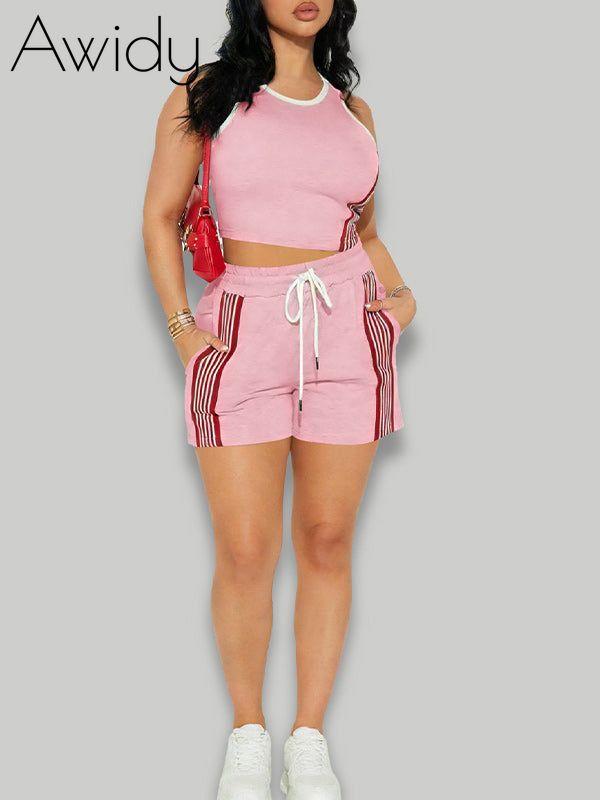 Stripe Tank Top & Shorts Set