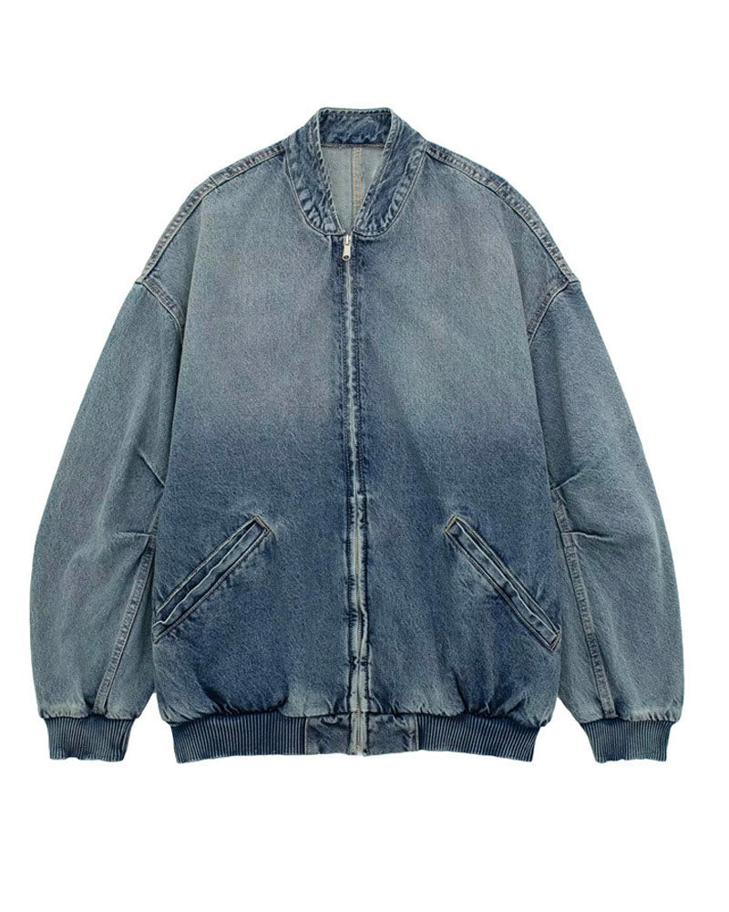 Oversized Denim Bomber Jacket