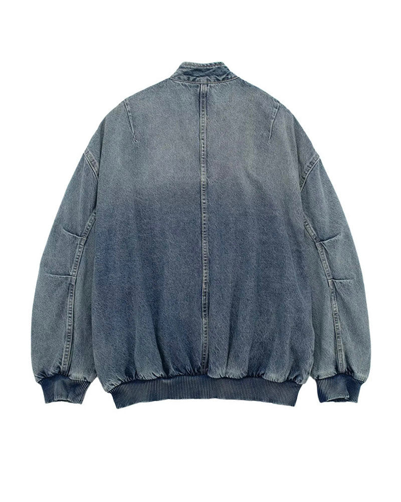 Oversized Denim Bomber Jacket