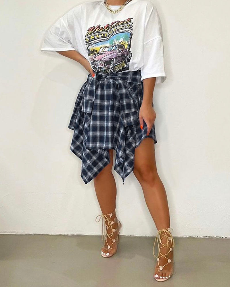 Tiffany Plaid Skirt BBlue