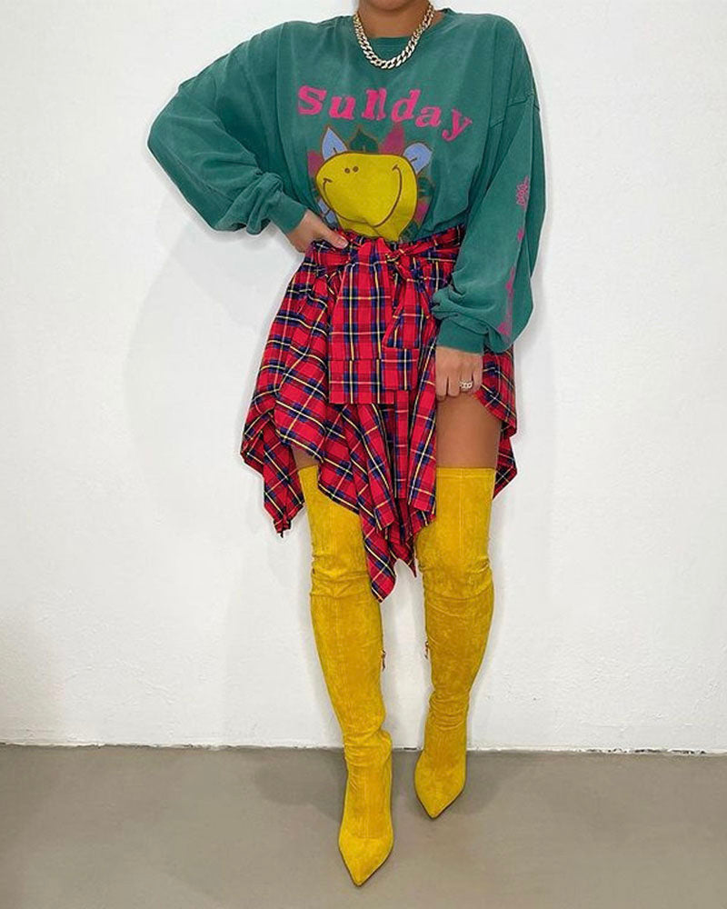 Tiffany Plaid Skirt RED