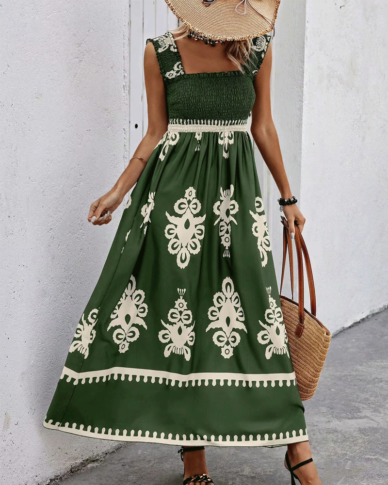 Peaceful Vacay Dress Green