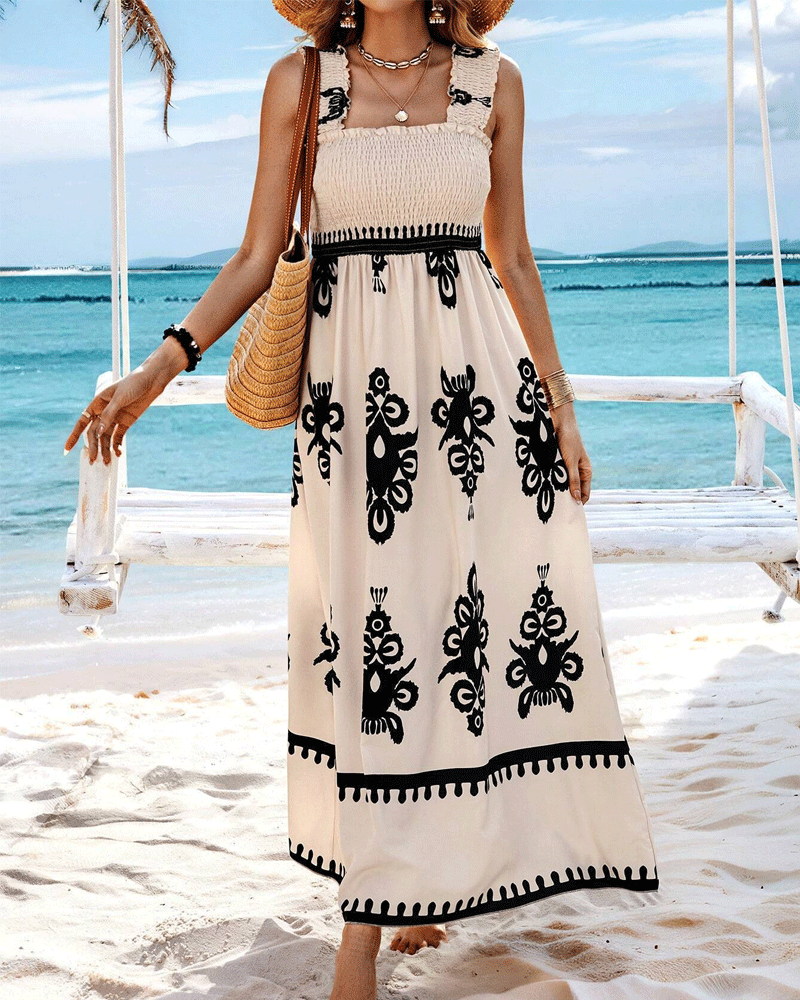 Peaceful Vacay Dress Apricot