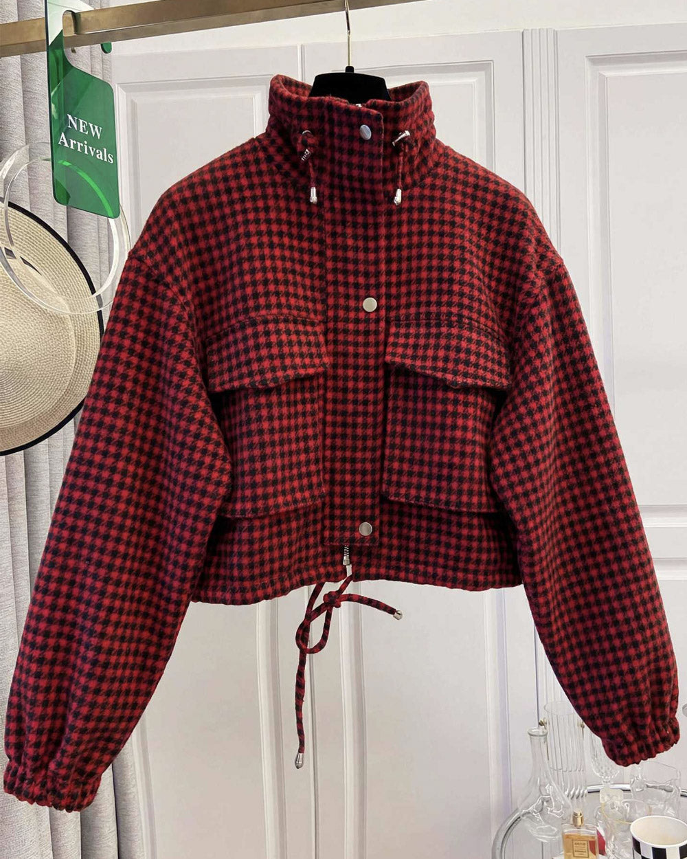 Plot Twist Cropped Houndstooth Jacket
