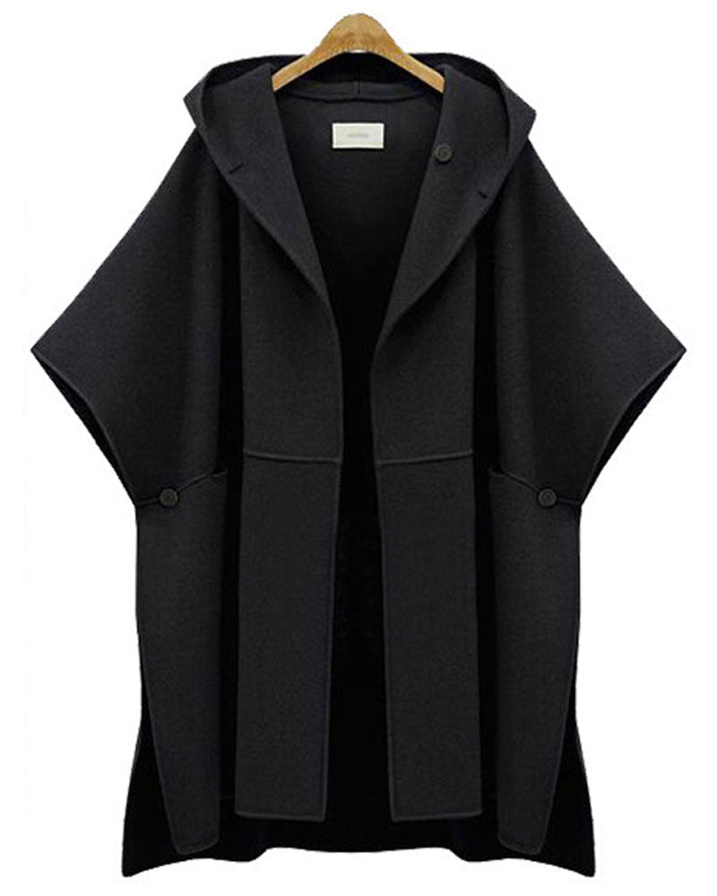 My Moment Hoodie Poncho (On Sale) Black