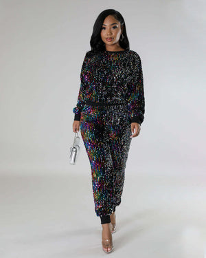 Pretty Sequin Jogger Set