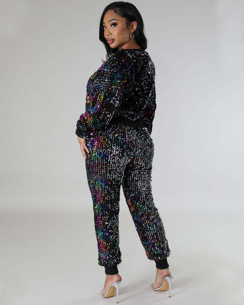 Pretty Sequin Jogger Set
