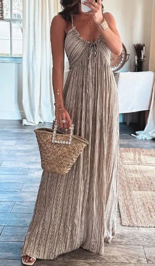 Aztec Maxi Dress Light Grey