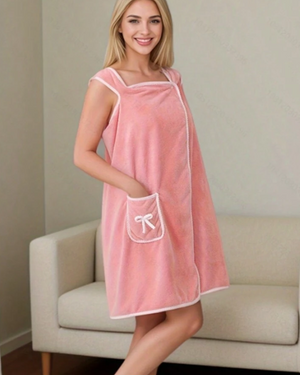 Bath Towel With Pocket Pink