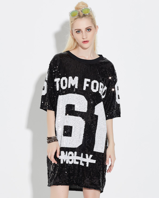 Glitter Sequin Shirt Dress