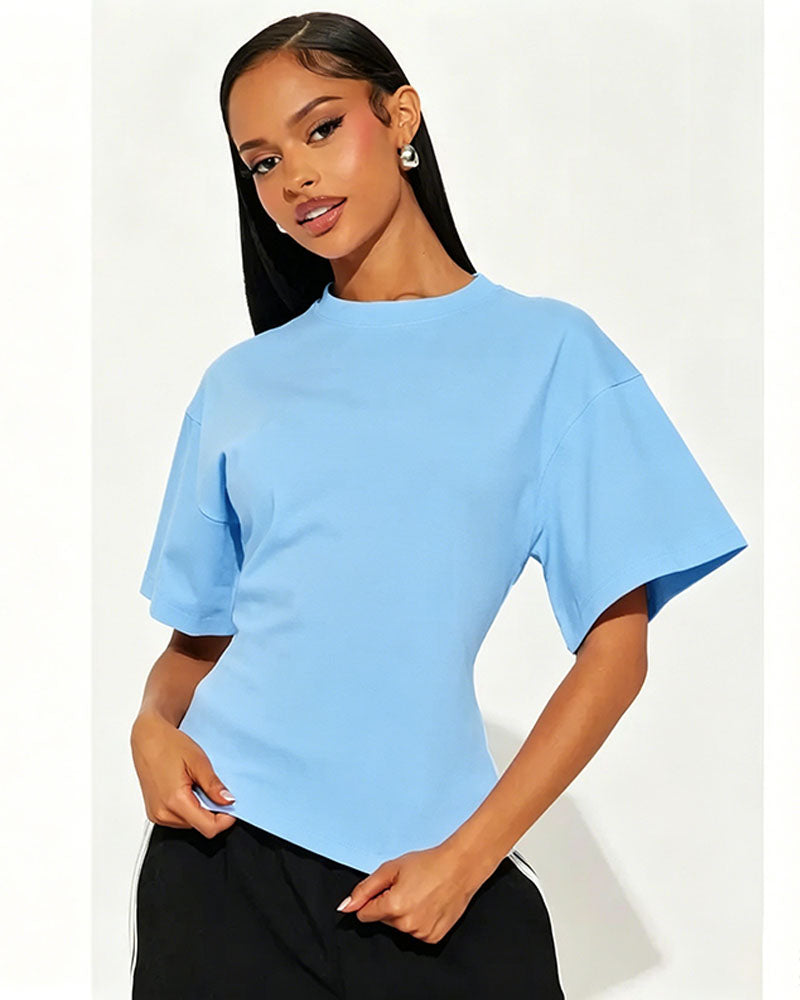 Quiet Edge Back-Zip Cotton Top
