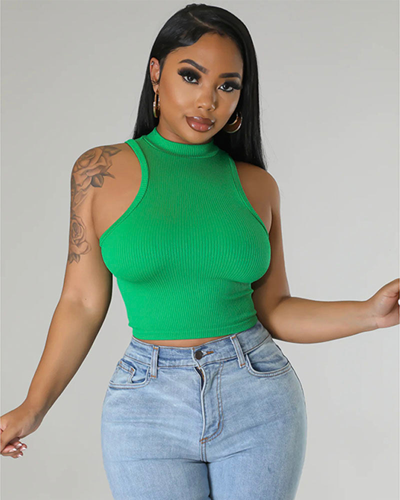 RUBY BASIC CROP TOP Green