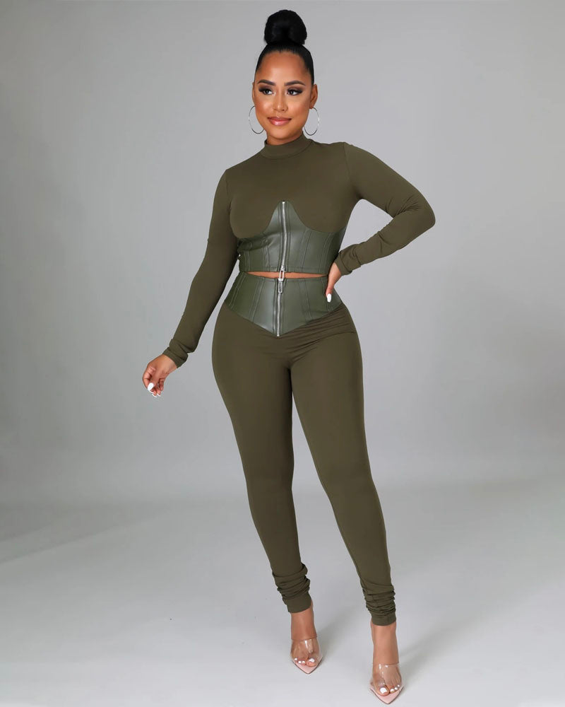 Remi Leggings Set Army Green