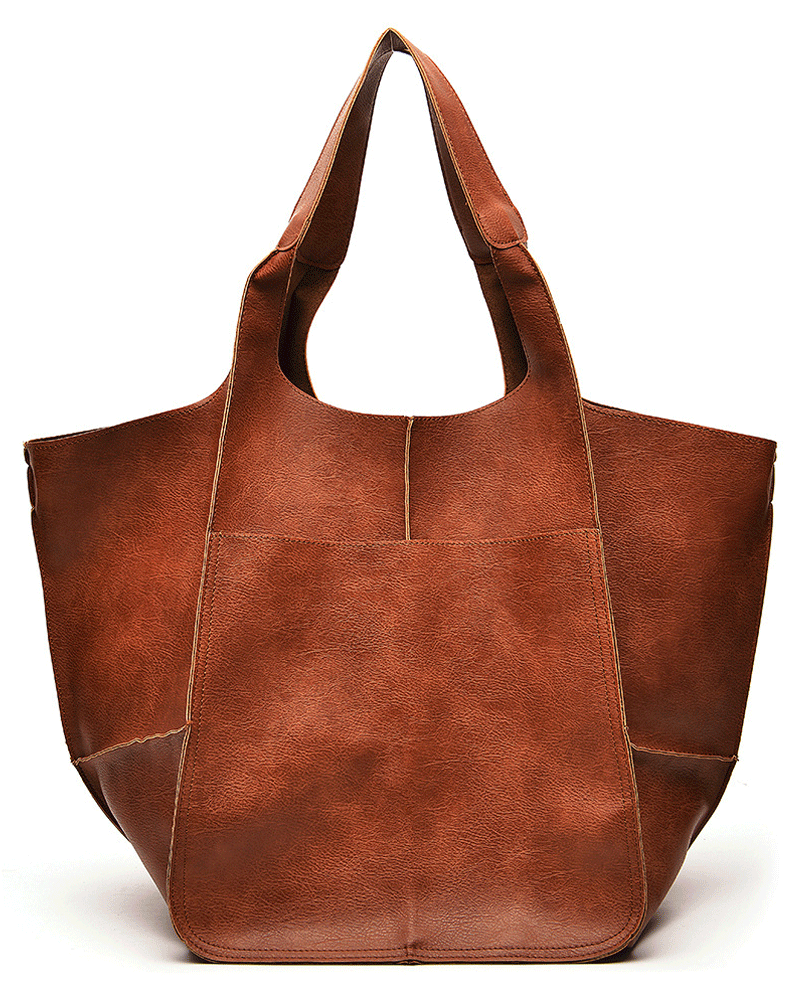 Retro Style Tote Bag 27.6" x 15.7" x 11" Brown