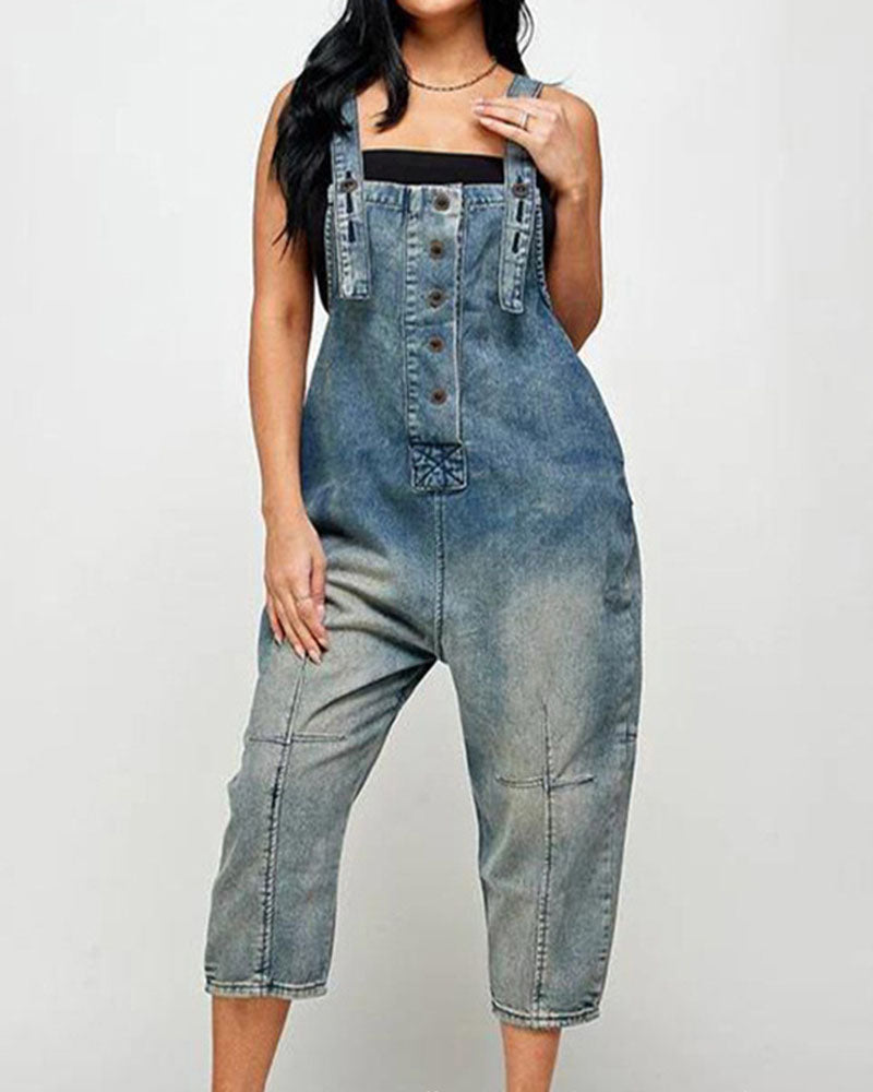 Retro Style Denim Jumper BLUE