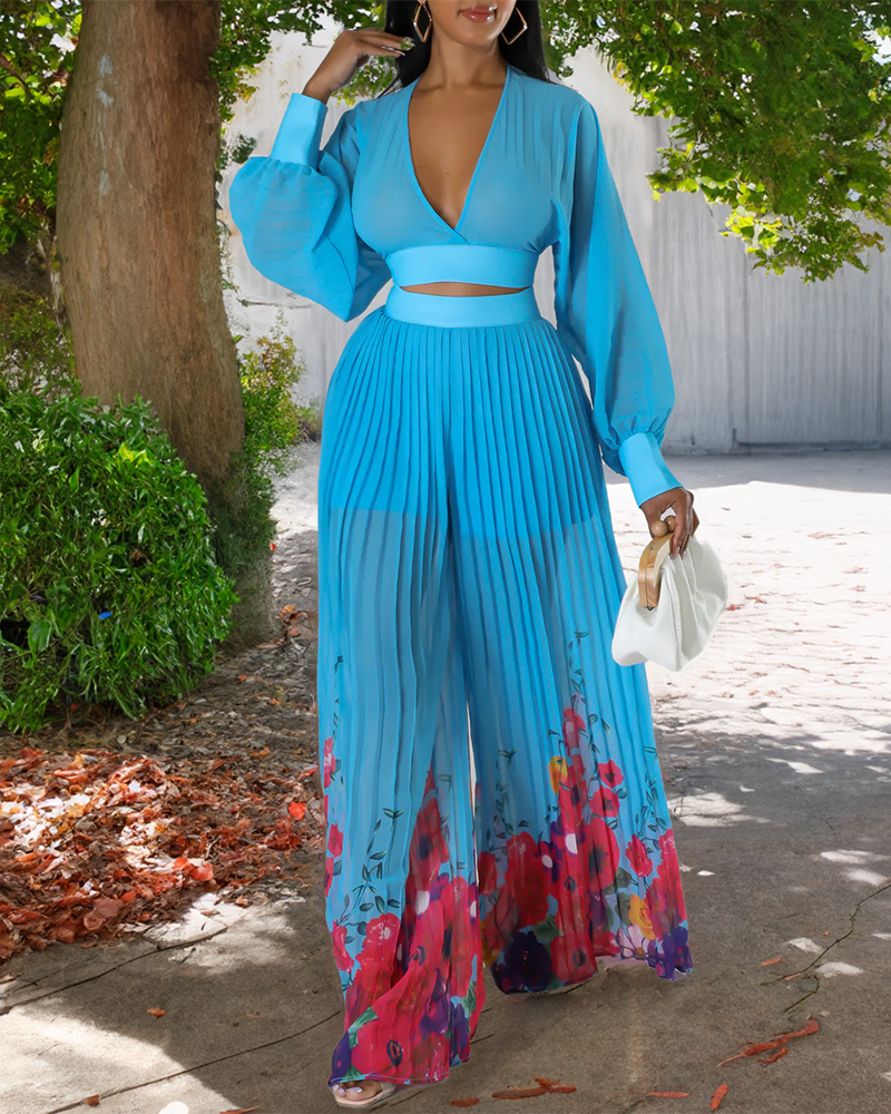 Rhonda Pants Set Sky Blue