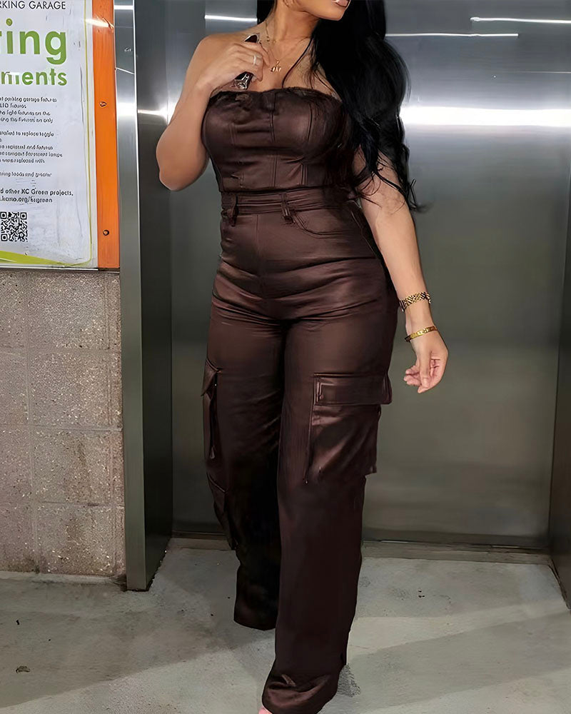 Rock With You Jumpsuit Brown