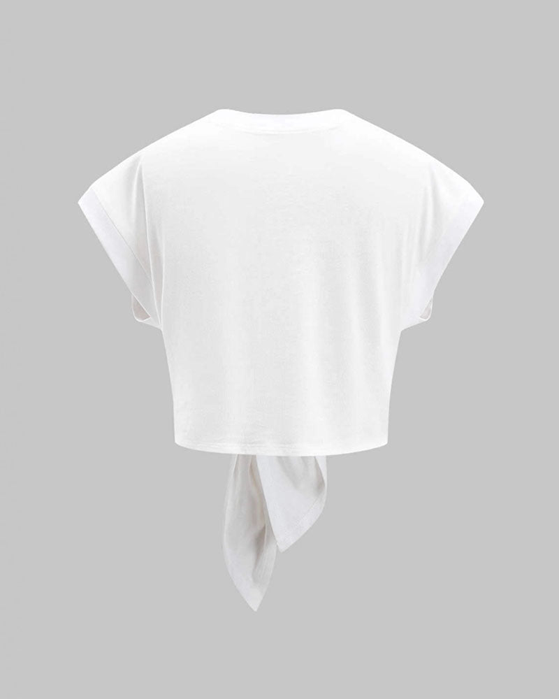 Ruched Tie Front T-Shirt