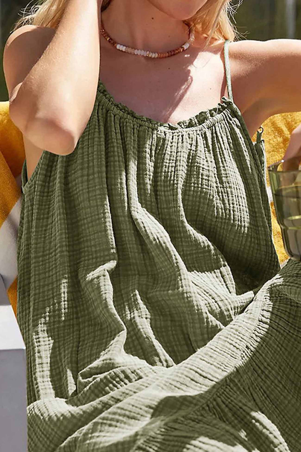 Ruffled Backless Tiered Cami Dress