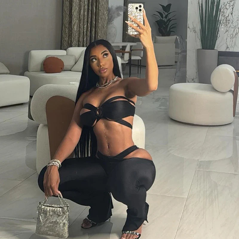 Allure Cut Out Halter Top & Pants Set