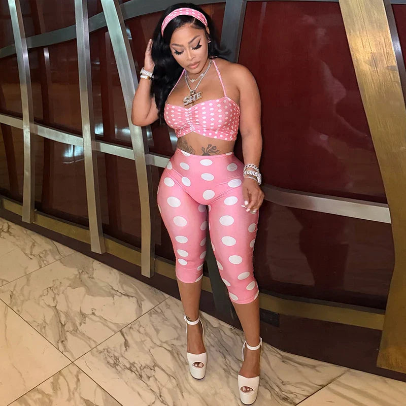 Polka Dot 3 Piece Capri Set