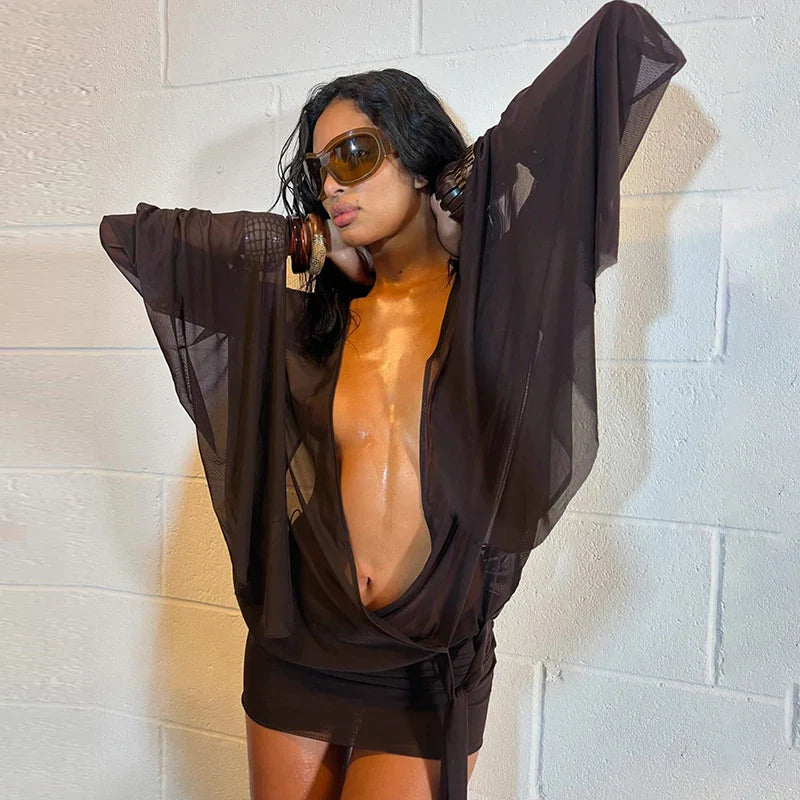 Sheer Wrap Cover Dress