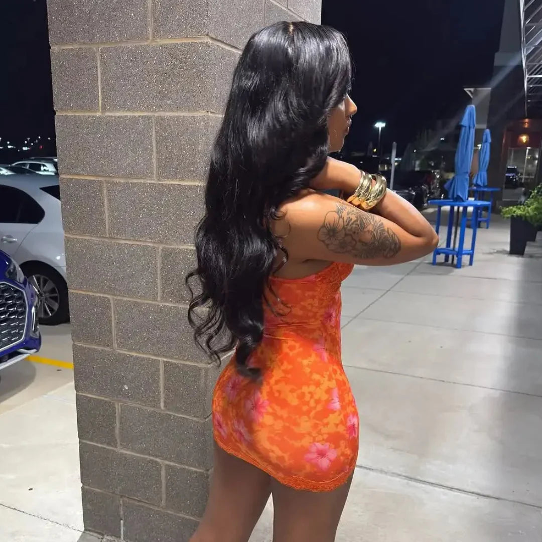 Floral Lace Mini Dress