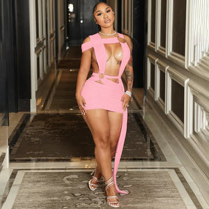 Cutout Wrap Mini Dress