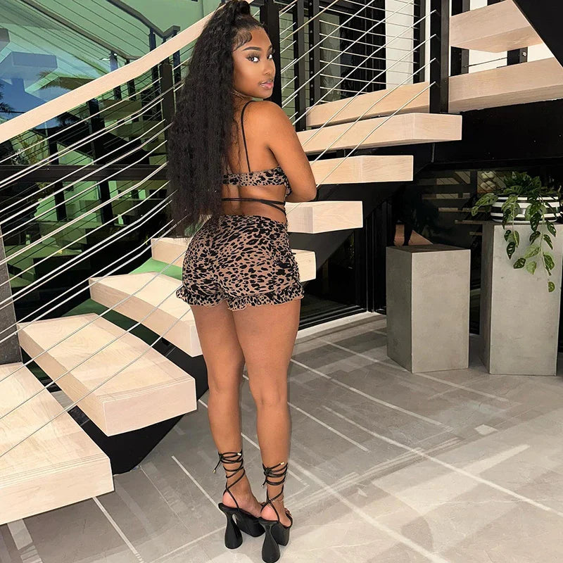 Leopard Cut-Out Romper