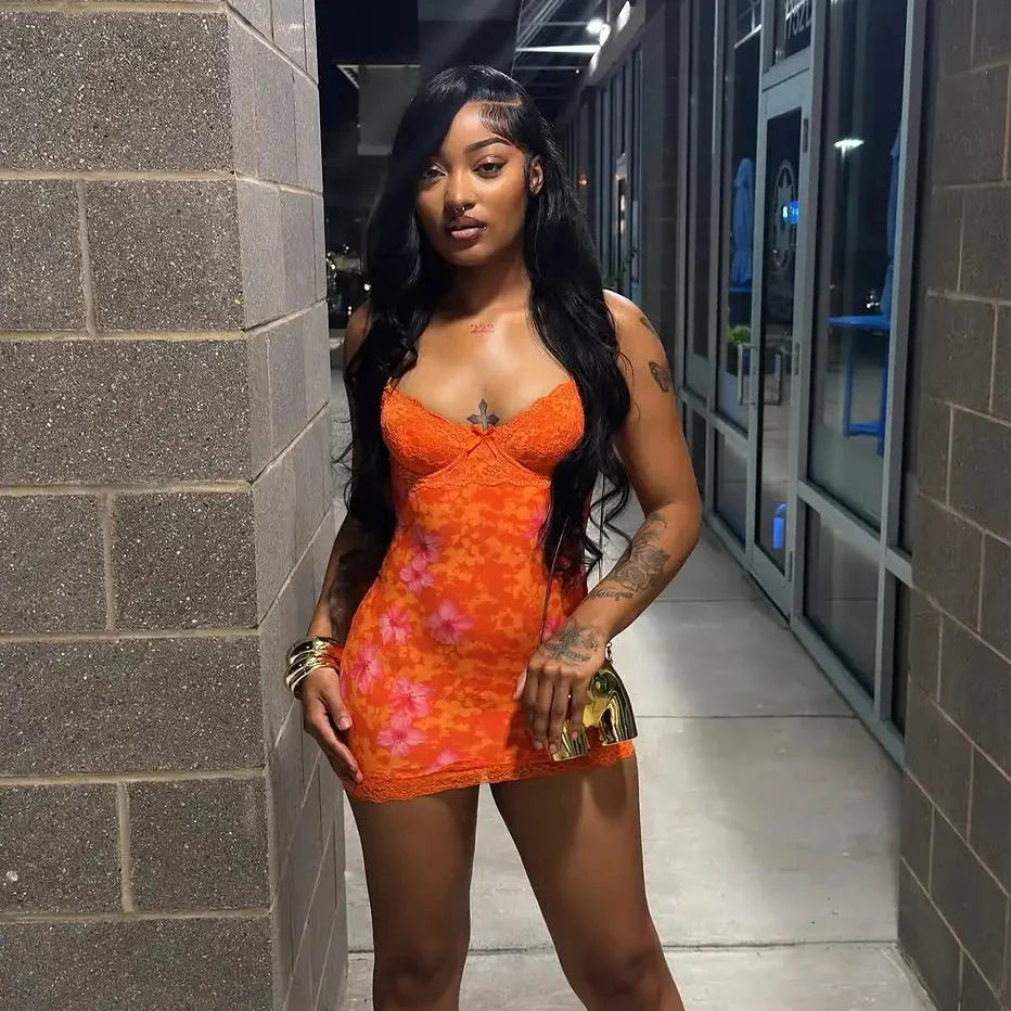 Floral Lace Mini Dress