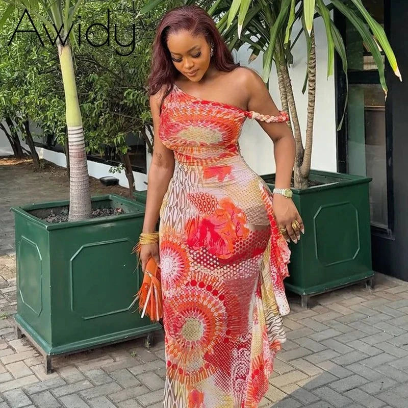 Ruffled Tropics Maxi Dress