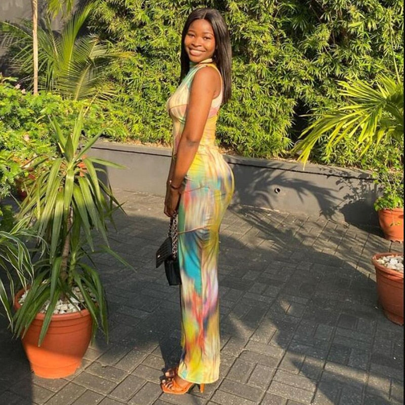 Aesthetic Tie Dye Maxi Dress