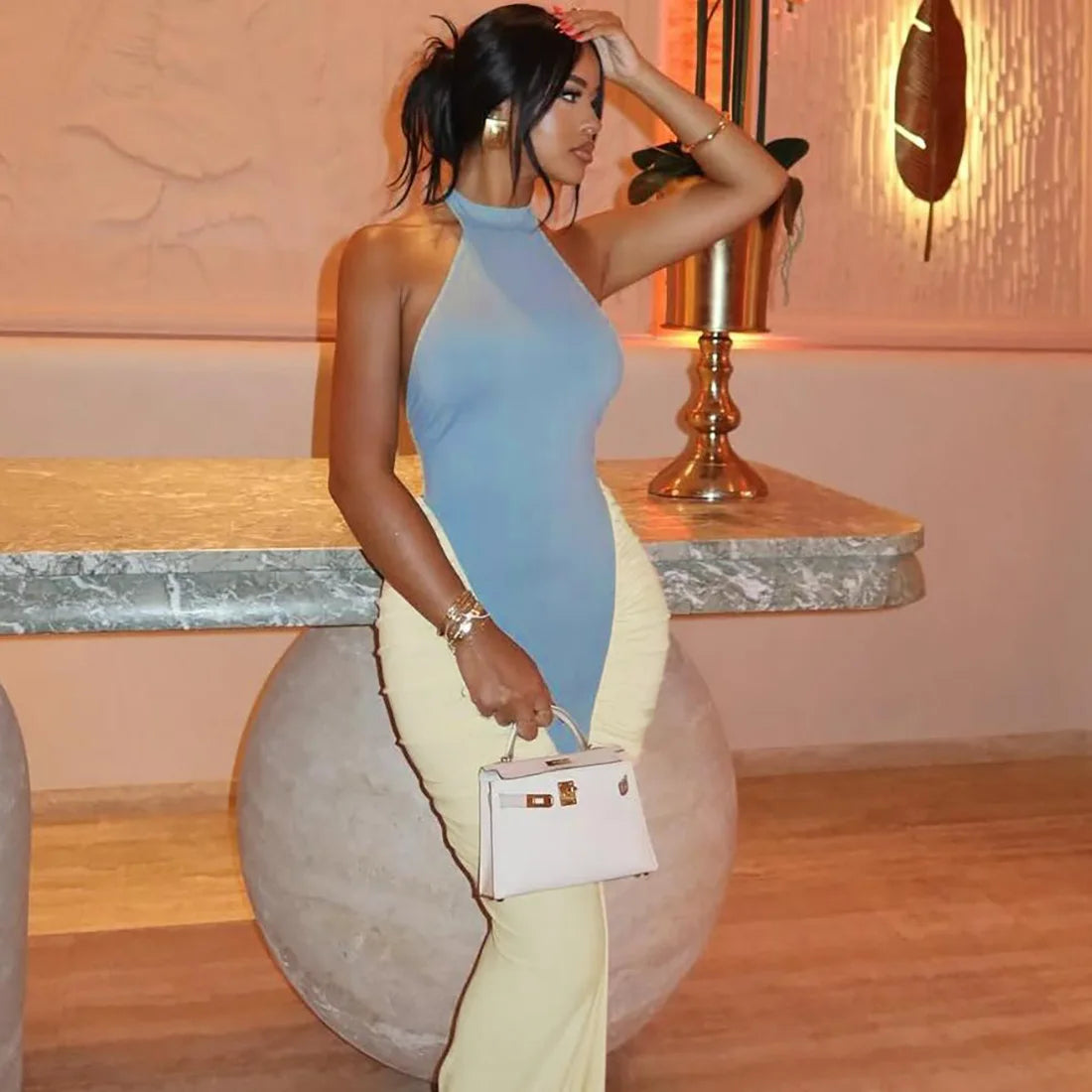 Contour Ruched Maxi Dress