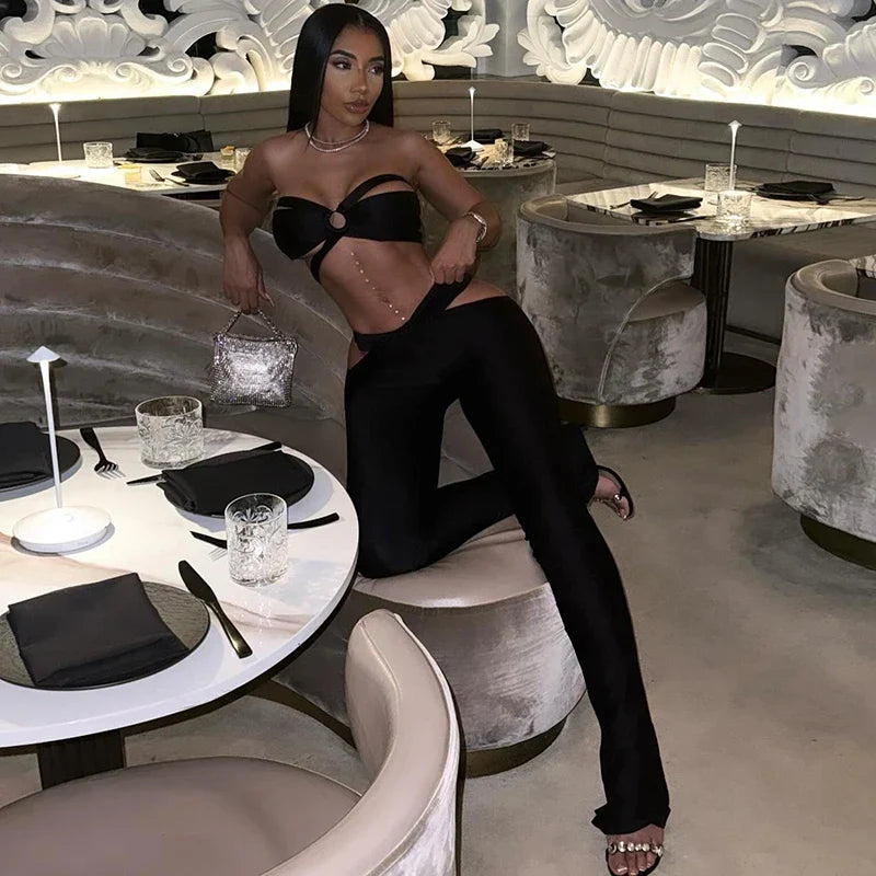 Allure Cut Out Halter Top & Pants Set