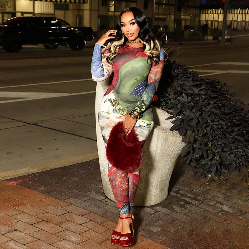 Abstract Patchwork Jumpsuit