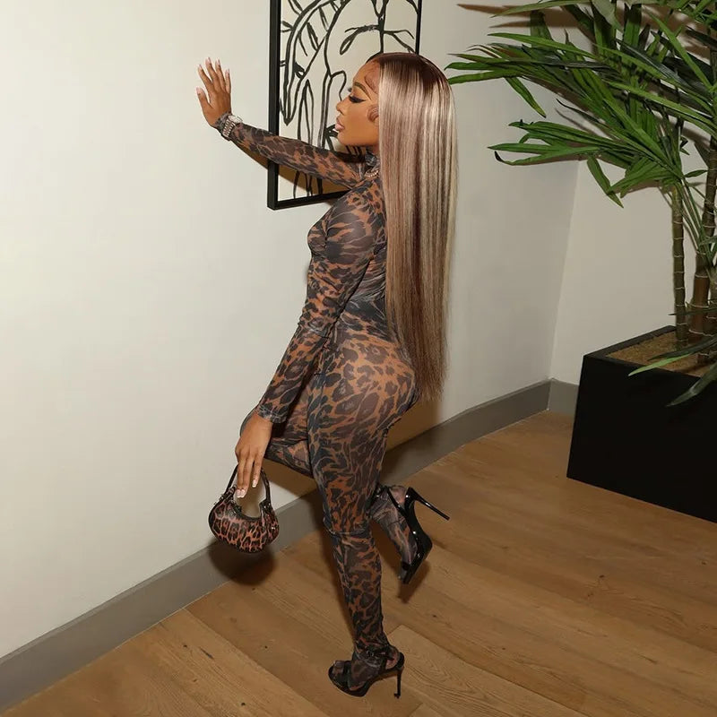 Wild Sheer Leopard Jumpsuit