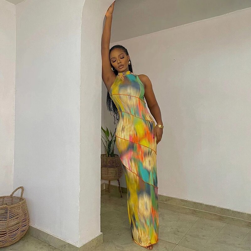 Aesthetic Tie Dye Maxi Dress