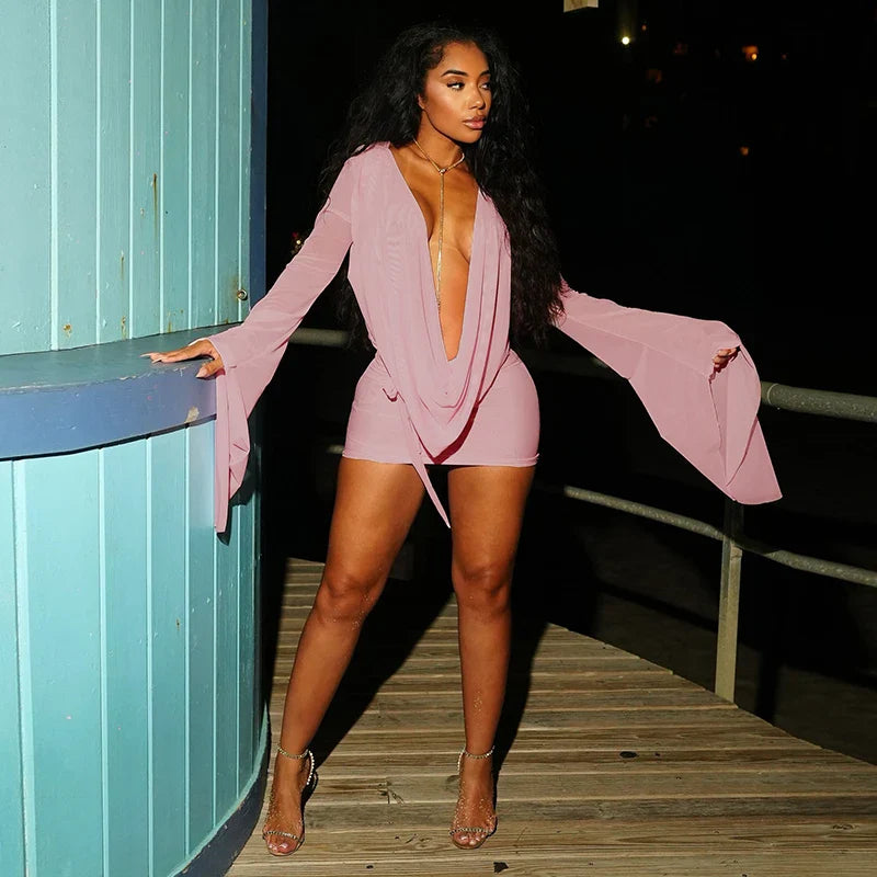 Draped Vacation Mini Dress