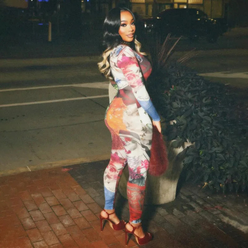 Abstract Patchwork Jumpsuit