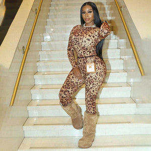 Leopard Print Mesh Set