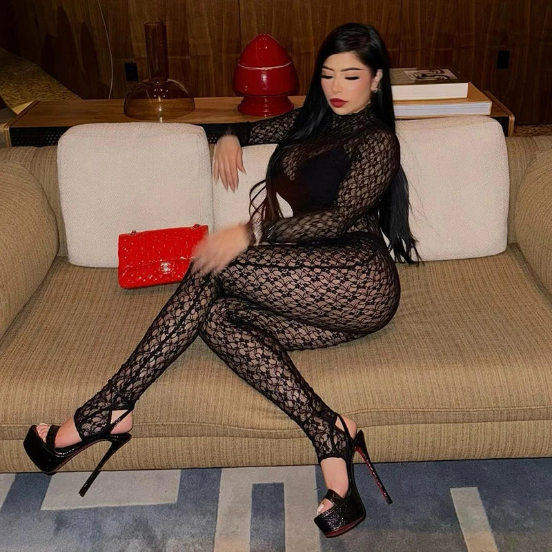 Lace Mesh Jumpsuit