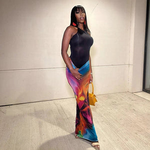 Aesthetics Colorful High Waisted Skirt