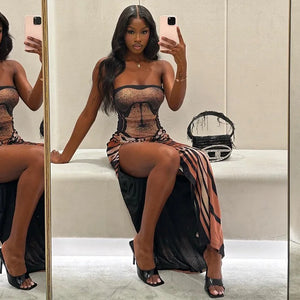 Aesthetic Wild Strapless Dress