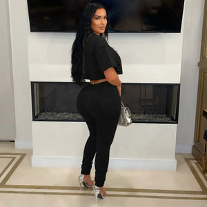 Cutout Studded Crop Set