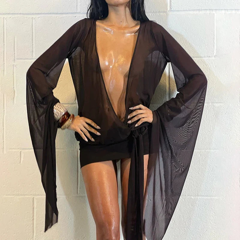 Sheer Wrap Cover Dress