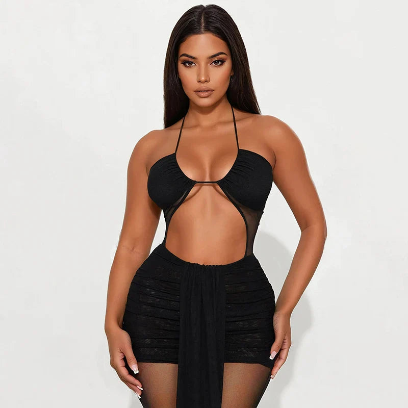 Bare Bold Mesh Maxi Dress